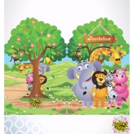 Themez Only Jungle Paper Invitation Card With Env. 10 Piece Pack